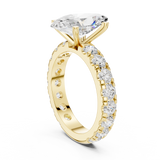 Gold Jewelry L35-63, Marquise center stone, Yellow Gold, view 1