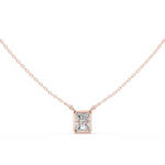 Gold Jewelry DDPS-001, Radiant center stone, Rose Gold