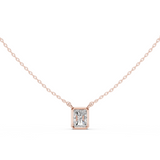 Gold Jewelry DDPS-001, Radiant center stone, Rose Gold