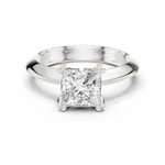 Gold Jewelry L36-8, Princess center stone, White Gold