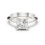 Gold Jewelry L36-8, Princess center stone, White Gold