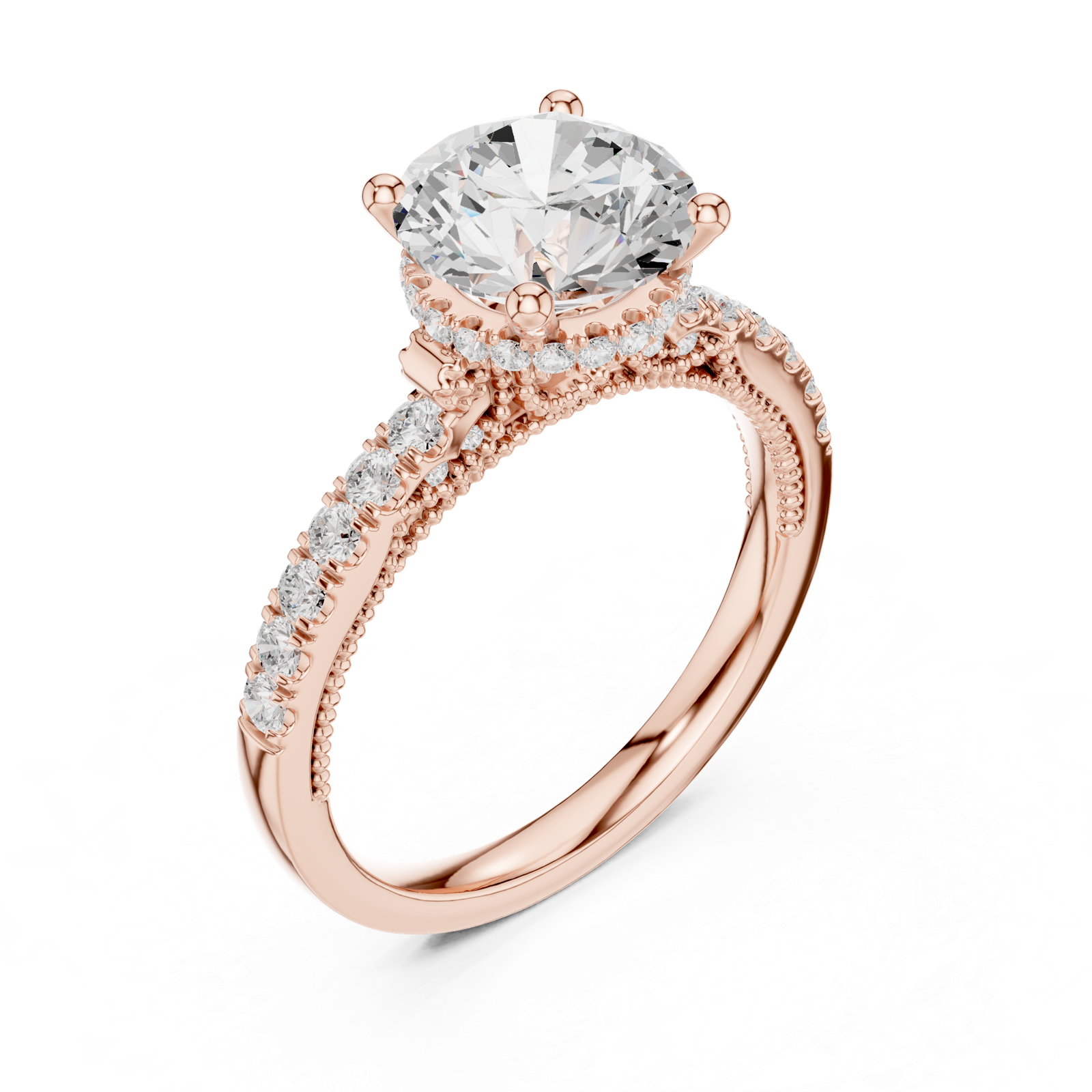 Gold Ring DDLR-263, Rose Gold, view 2