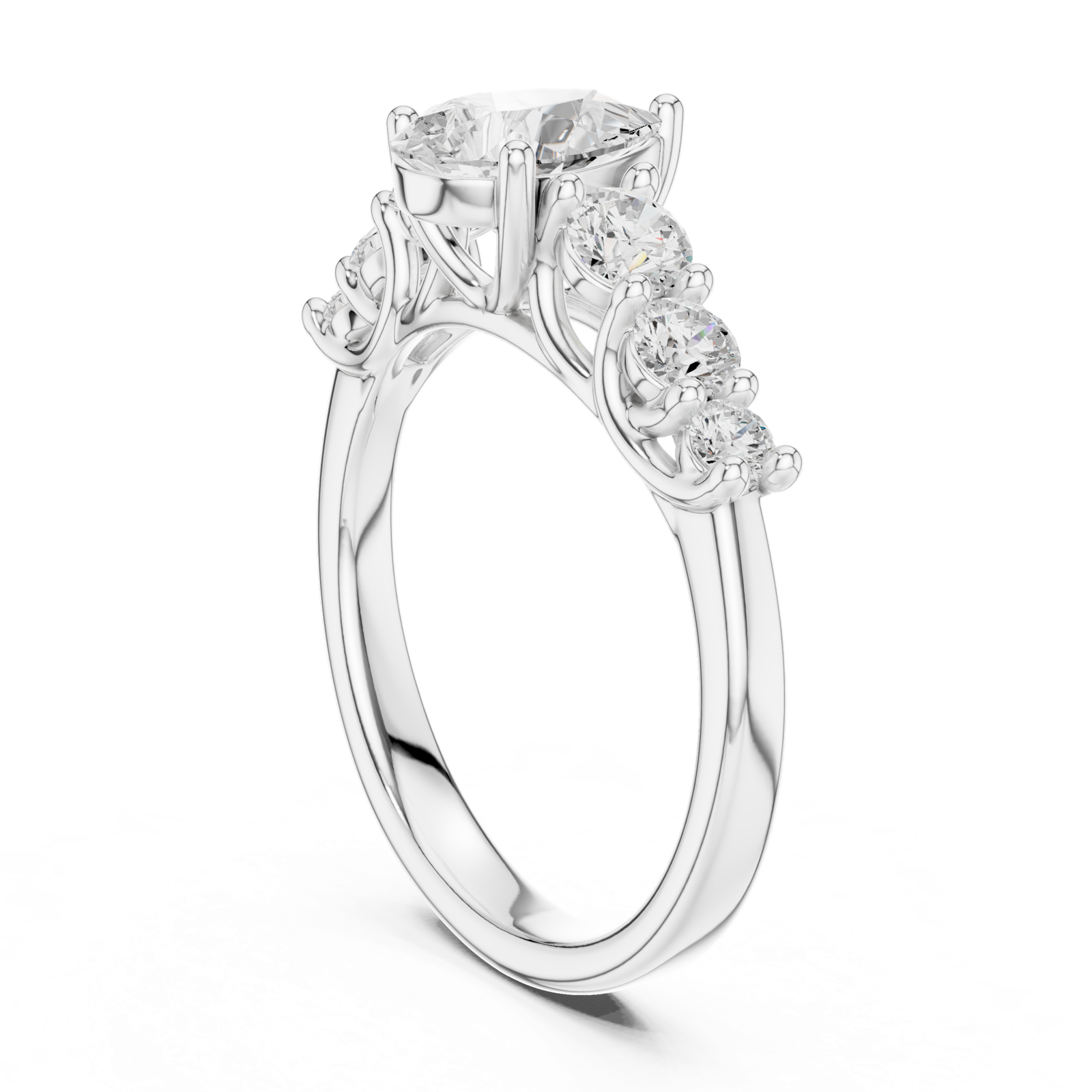 Gold Ring DDLR-705, White Gold, view 1