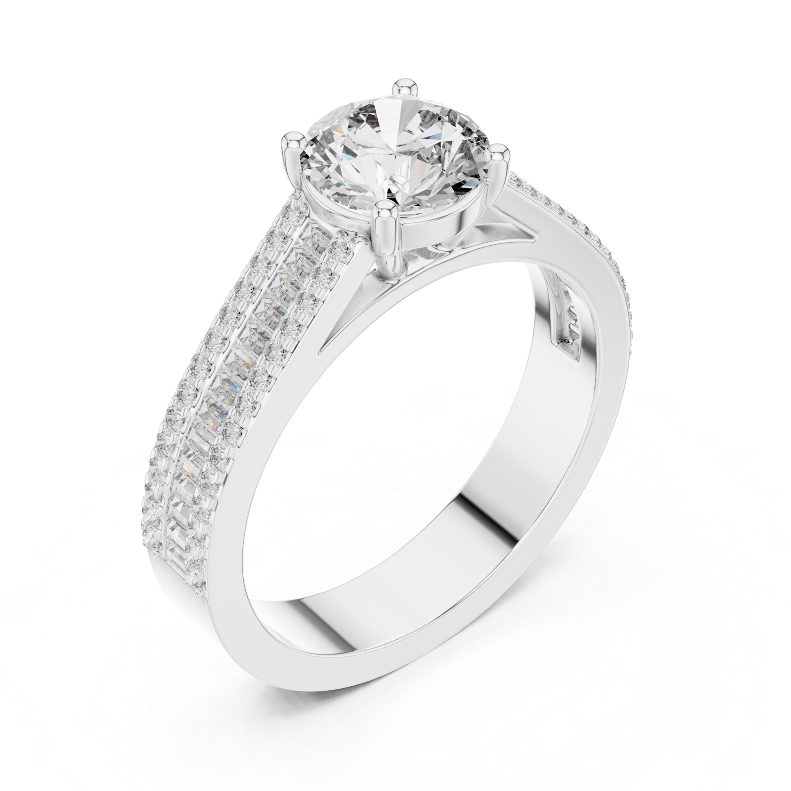 Gold Ring DDLR-191, White Gold, view 2
