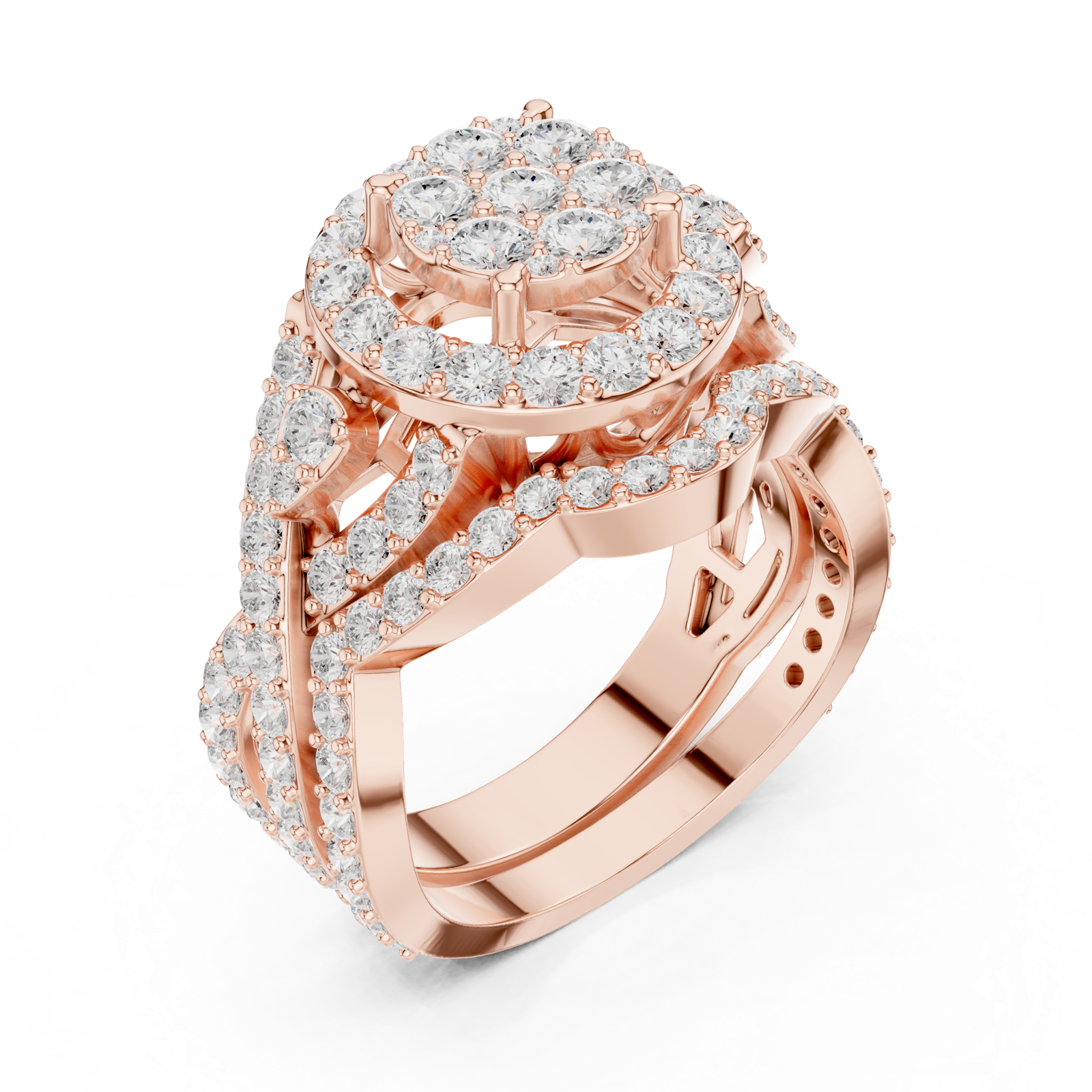 Gold Ring DDLR-582, Rose Gold, view 2