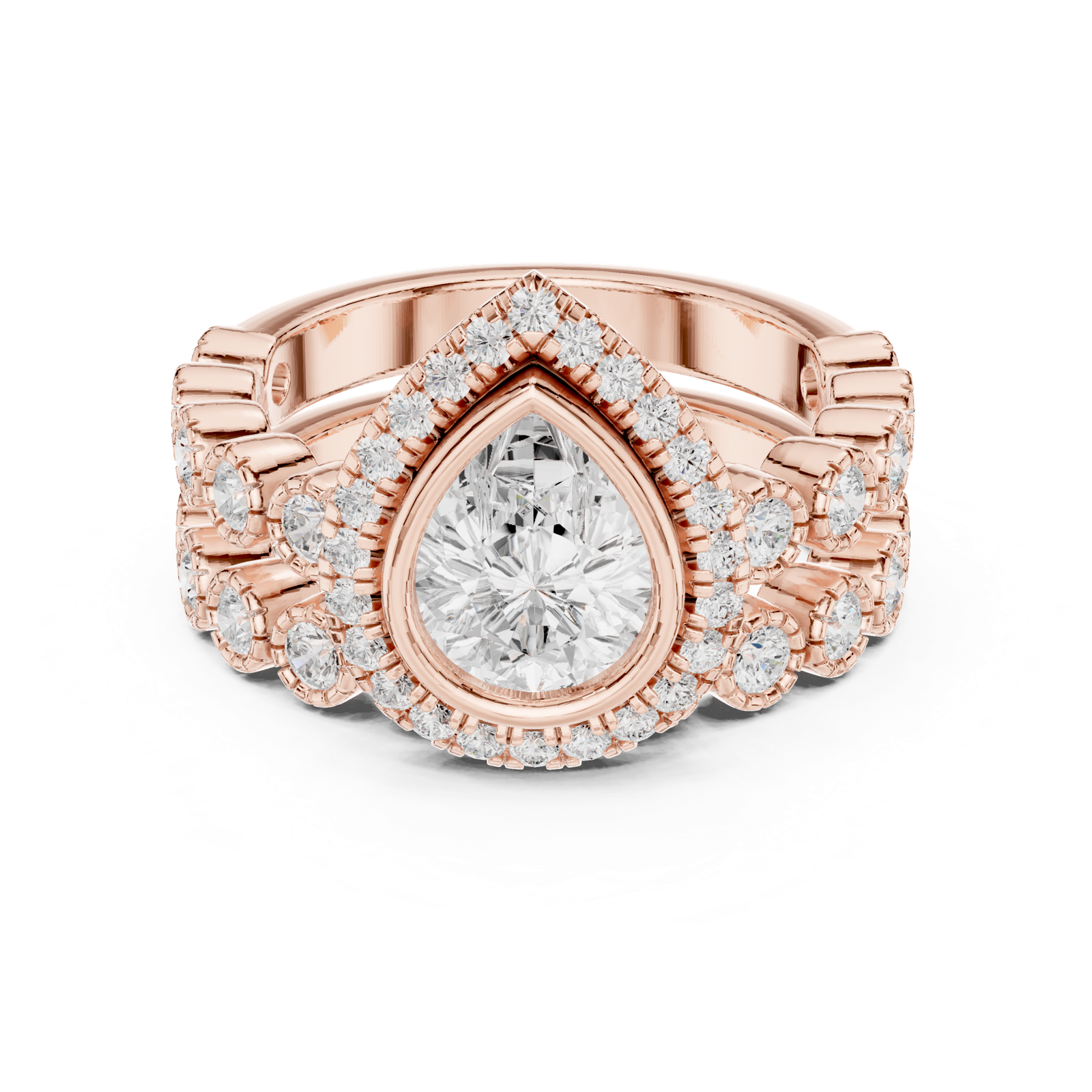 Gold Ring DDLR-296, Rose Gold, view 4