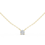 14K Solid Gold Lab Diamond Solitaire Pendant Necklace, Yellow Gold