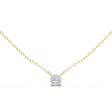 14K Solid Gold Lab Diamond Solitaire Pendant Necklace, Yellow Gold