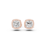 Gold Jewelry, Cushion center stone, Rose Gold