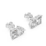 Gold Earrings L02-32, White Gold, view 2