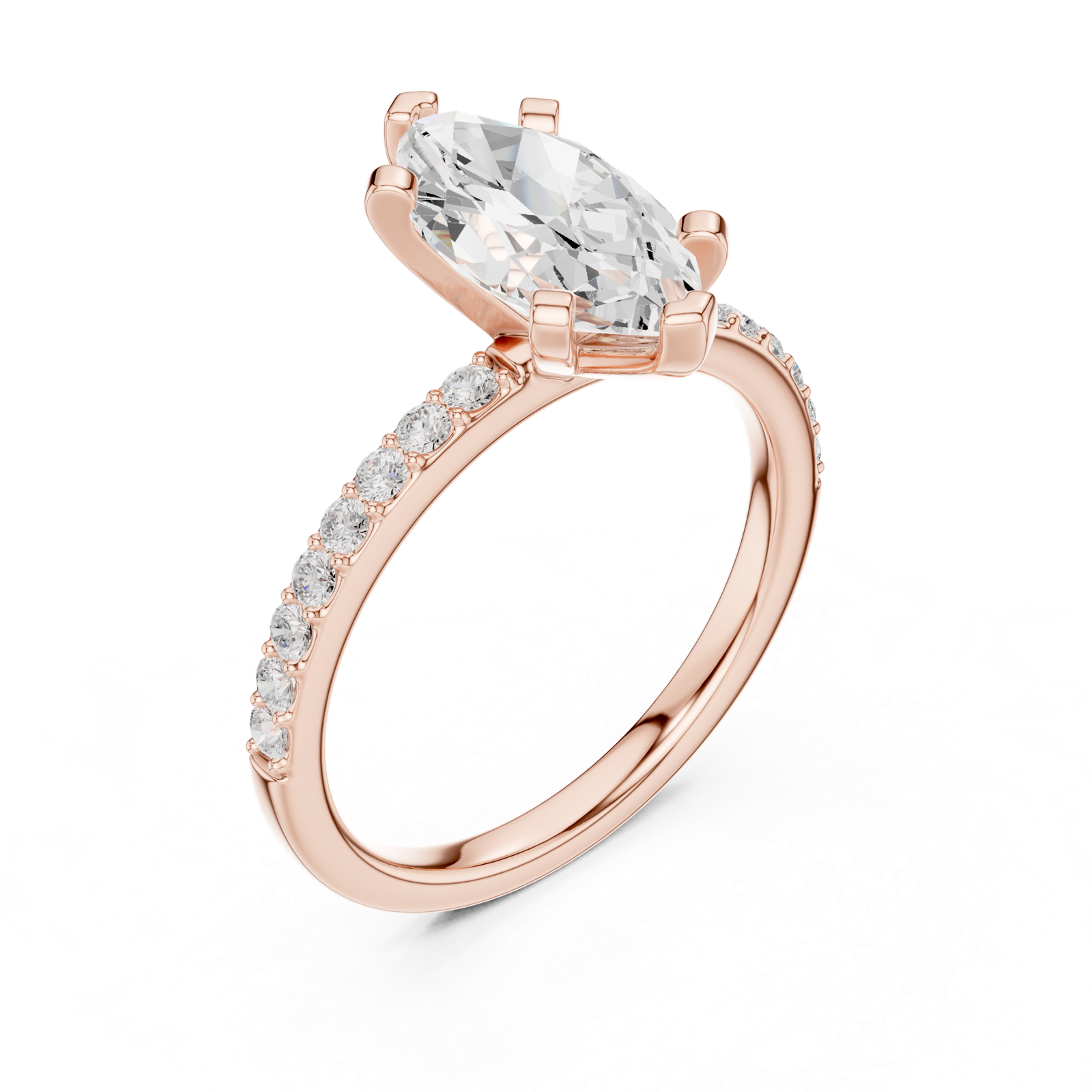 Gold Ring DDLR-887, Rose Gold, view 2