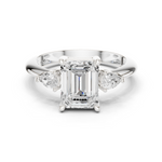 Gold Jewelry, Emerald center stone, White Gold