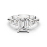 Gold Jewelry, Emerald center stone, White Gold