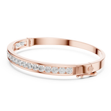 14K Solid Gold Lab Diamond Bracelet, Rose Gold, view 1