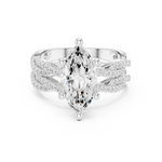 Gold Ring DDLR-300, Marquise center stone, White Gold, view 4
