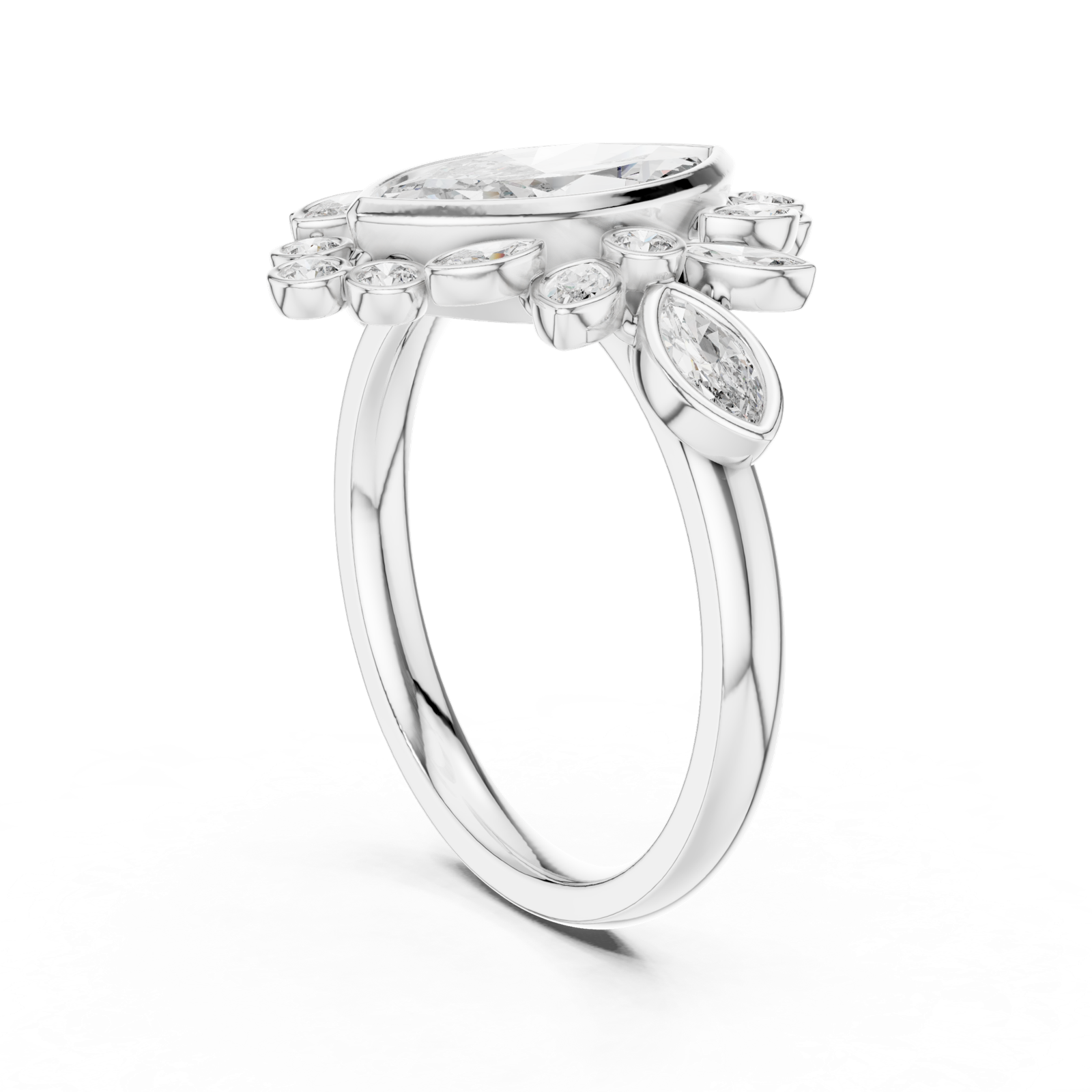 Gold Pendant 9-10019L_33, White Gold, view 1