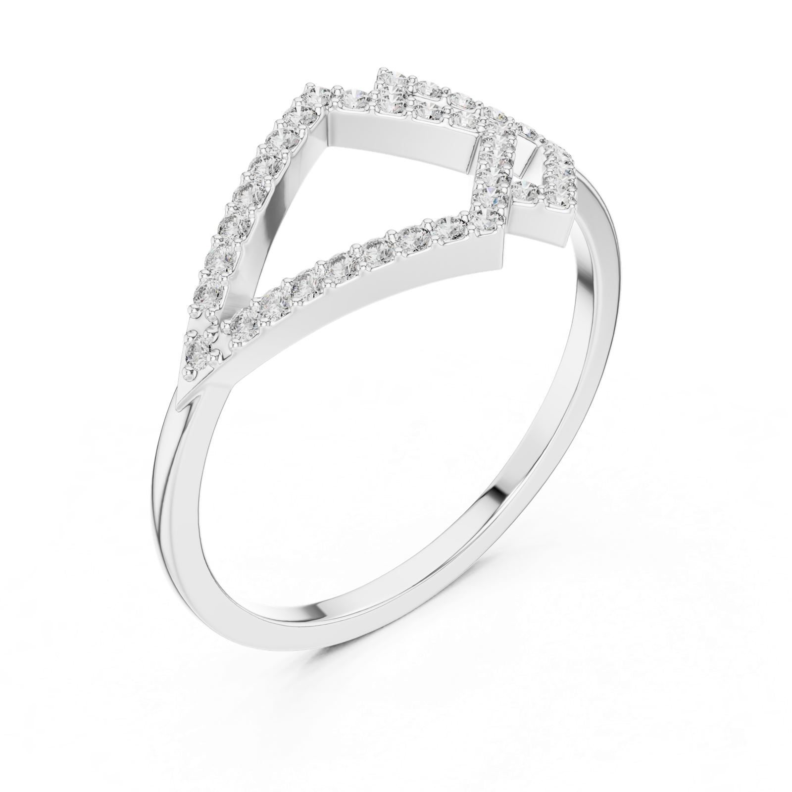 Gold Ring DR-6315, White Gold, view 2