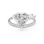 Gold Jewelry L35-39, Heart center stone, White Gold, view 4