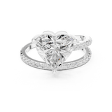 Gold Jewelry L35-39, Heart center stone, White Gold, view 4