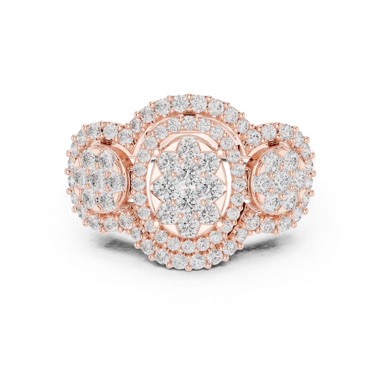 Gold Ring DDLR-453, Rose Gold, view 4