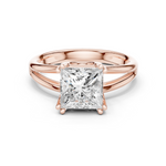 Gold Jewelry L36-7, Princess center stone, Rose Gold