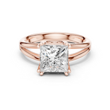 Gold Jewelry L36-7, Princess center stone, Rose Gold