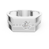 Gold Men's Ring GGR-0011, White Gold, view 4