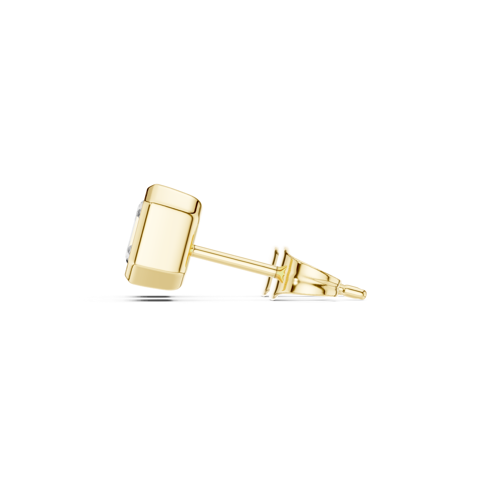 Gold Jewelry, Asscher center stone, Yellow Gold, view 3