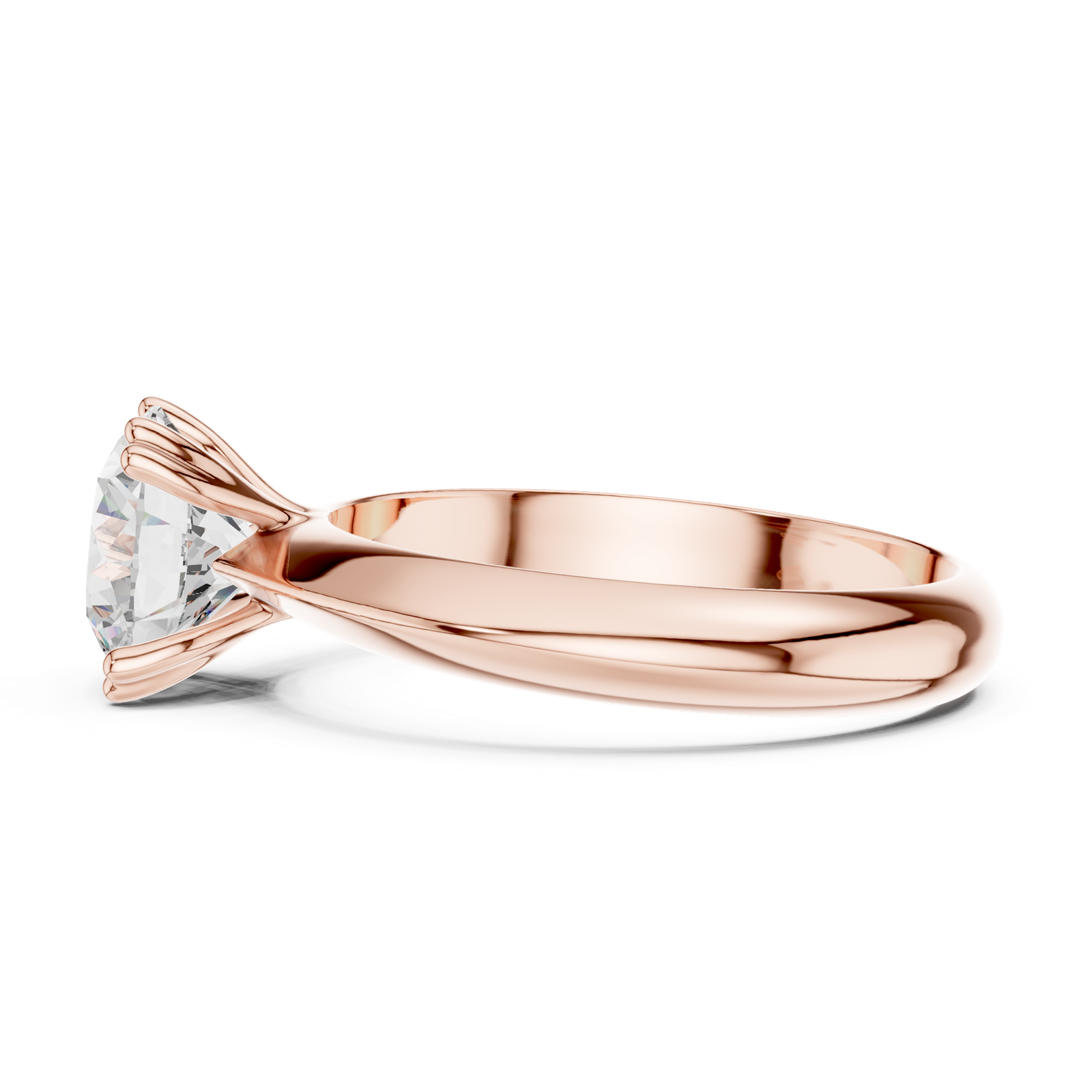 Gold Jewelry L36-8, Round center stone, Rose Gold, view 3