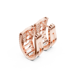 14K Solid Gold Lab Diamond Cluster Earrings, Rose Gold, view 2