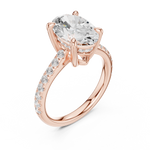 Gold Ring DDLR-250, Oval center stone, Rose Gold, view 2