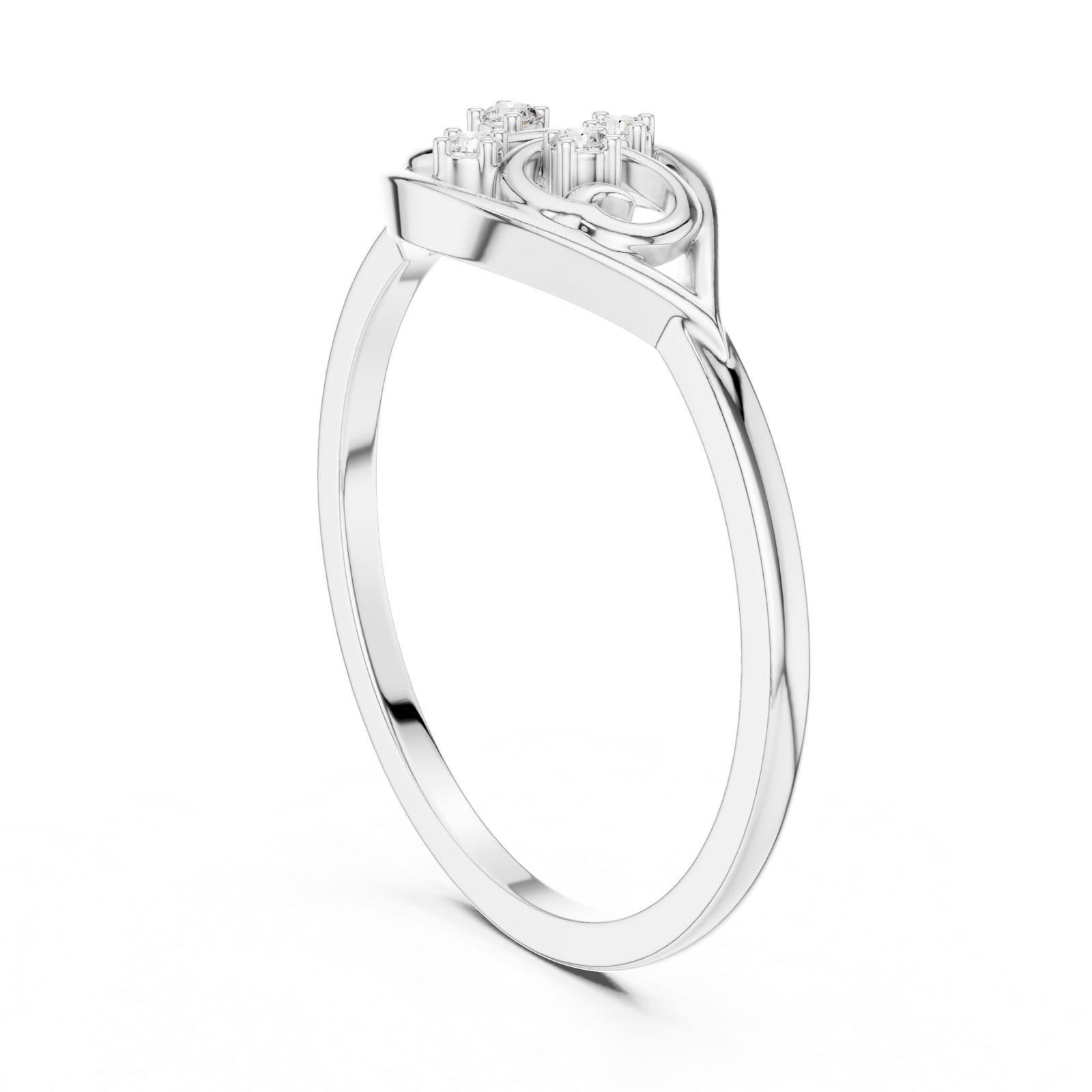 Gold Ring DR-6276, White Gold, view 1
