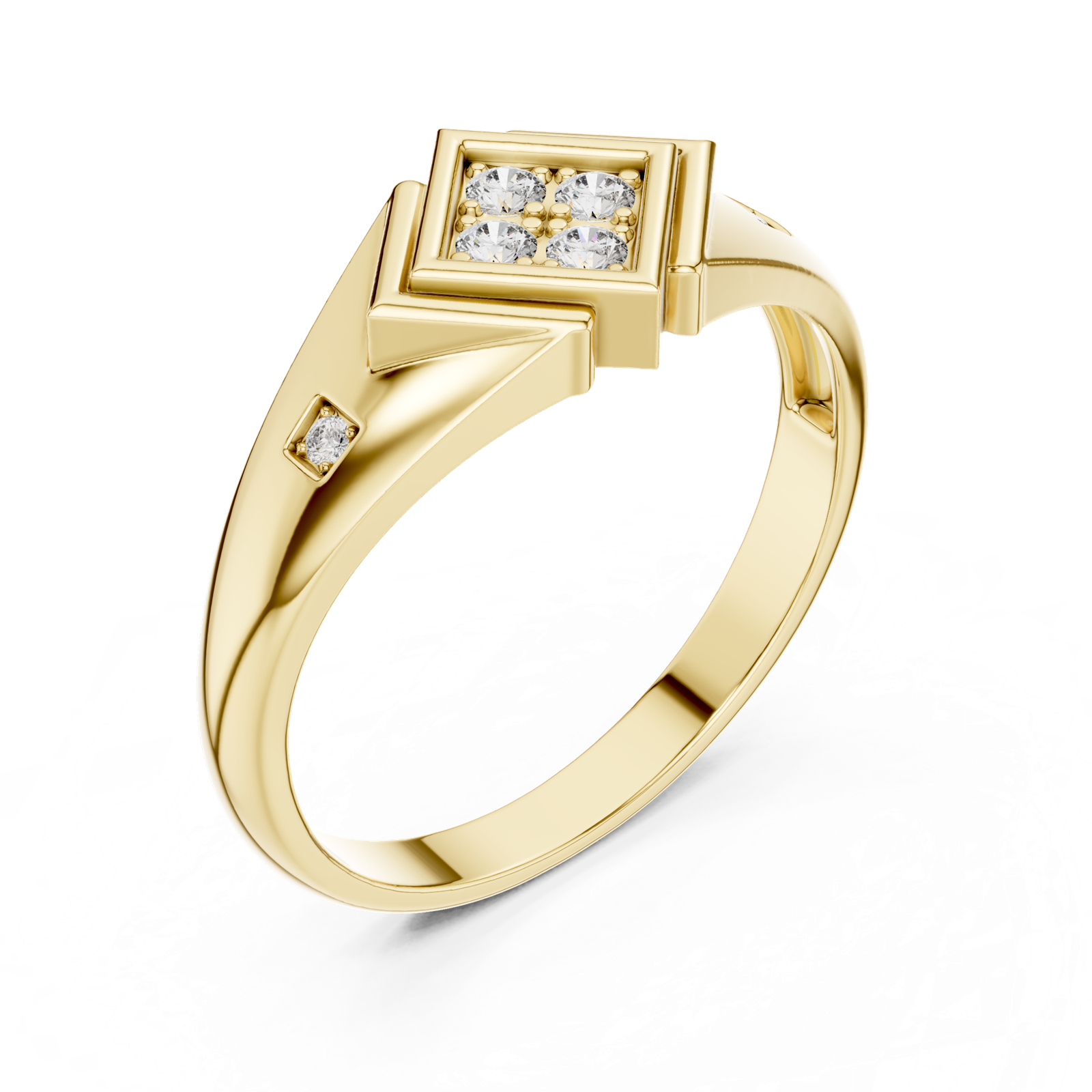 Gold Ring DR-6290, Yellow Gold, view 2