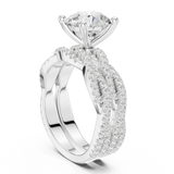 Gold Ring DDLR-300, Round center stone, White Gold, view 1