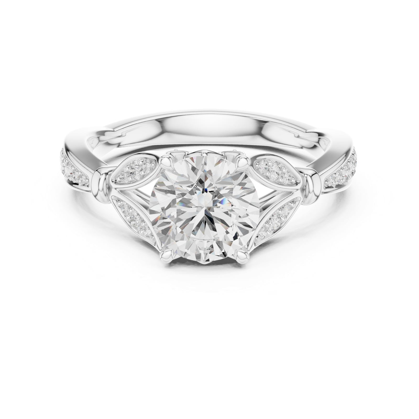 Gold Ring DDLR-938, White Gold, view 4