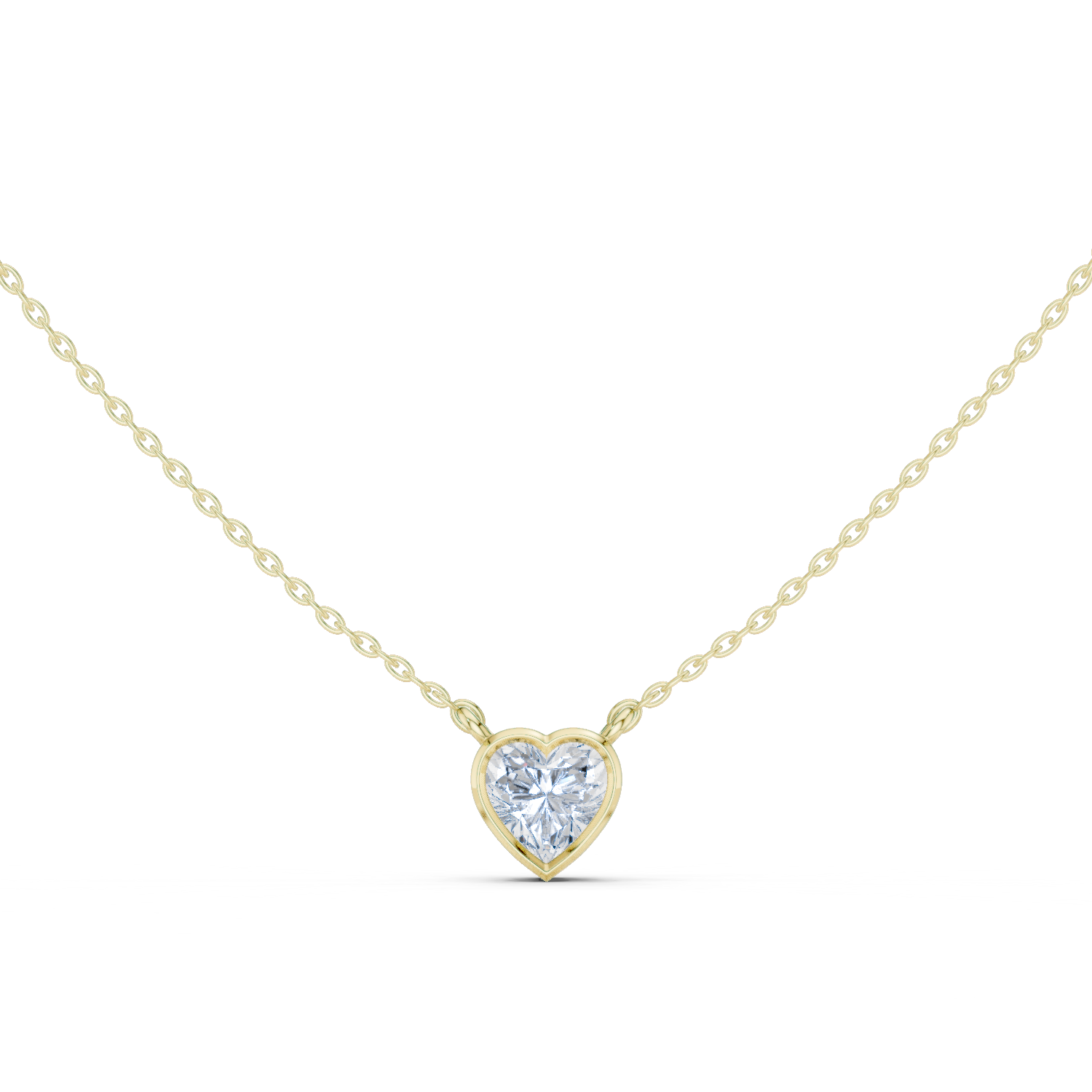 Gold Jewelry, Heart center stone, Yellow Gold