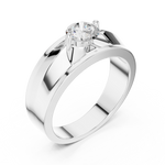 14K Solid Gold Lab Diamond Solitaire Ring, White Gold, view 2