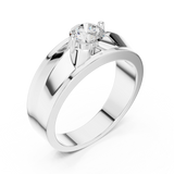 14K Solid Gold Lab Diamond Solitaire Ring, White Gold, view 2