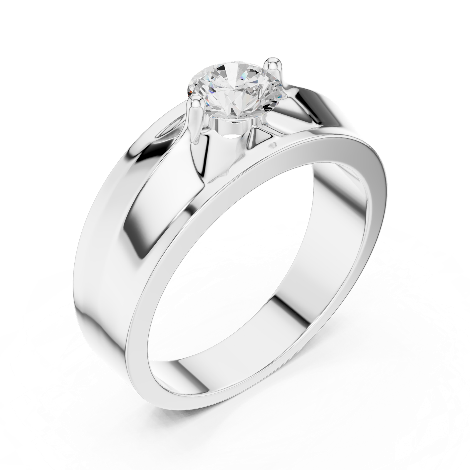 14K Solid Gold Lab Diamond Solitaire Ring, White Gold, view 2