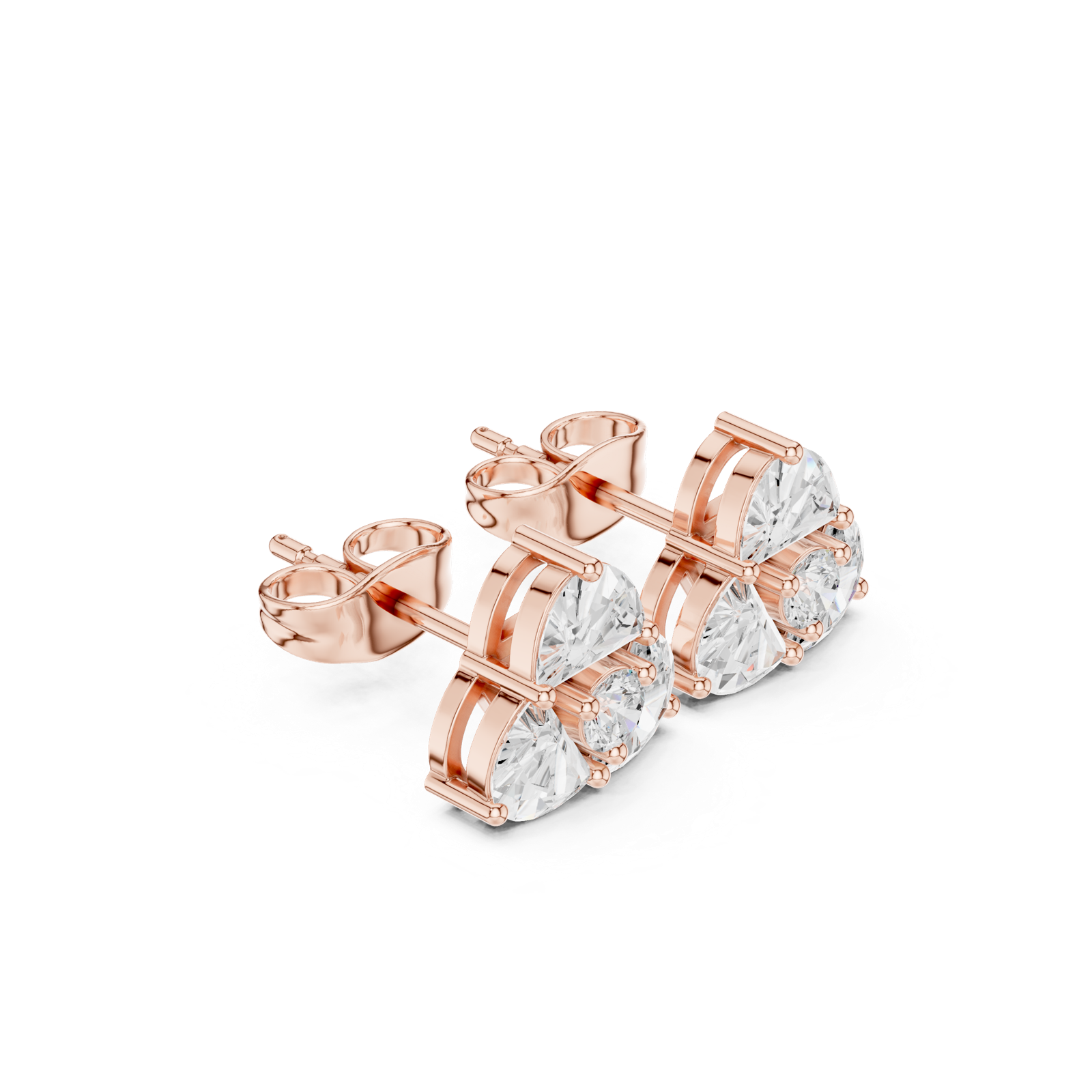 Gold Earrings APS-02-E, Rose Gold, view 1