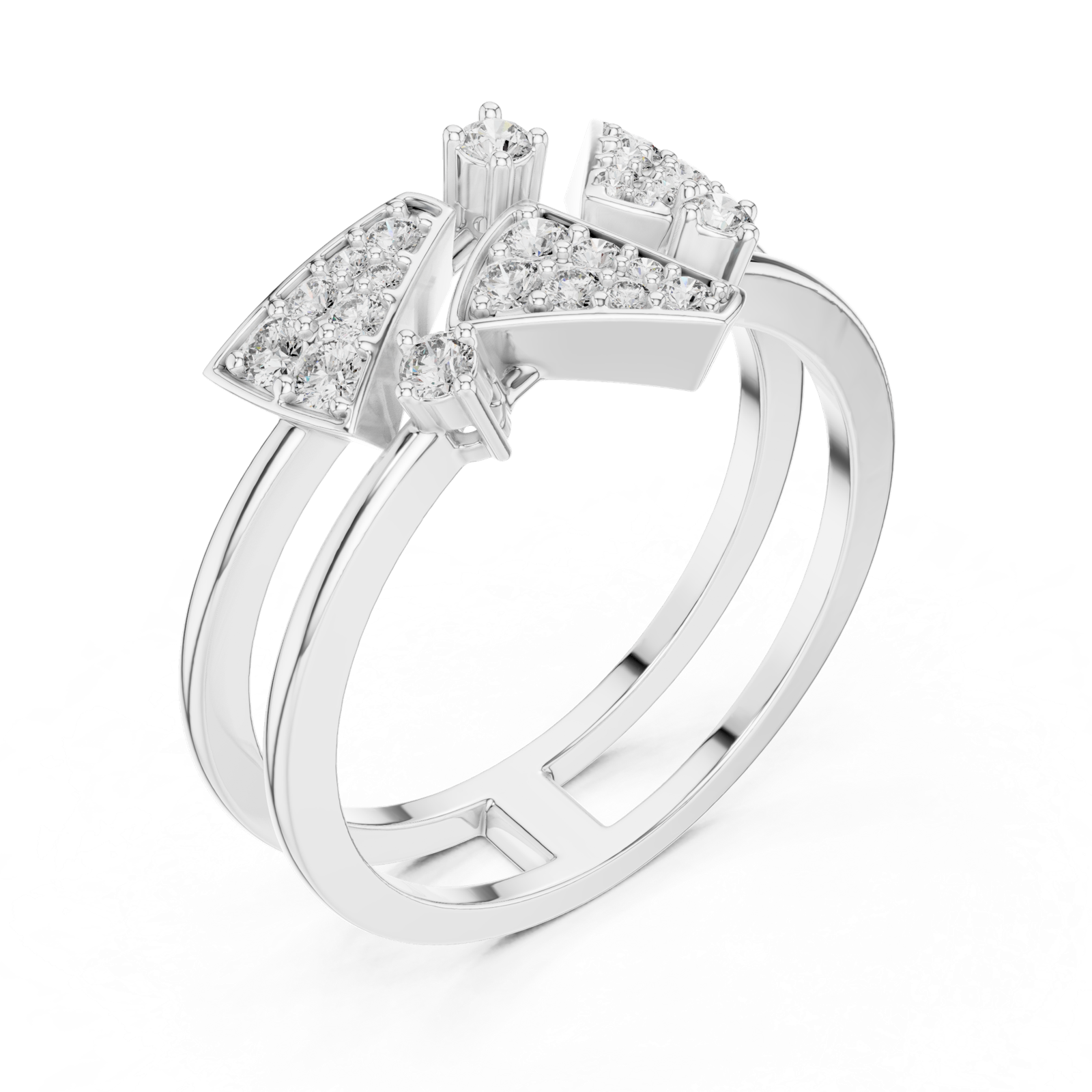 Gold Ring LR-01 (73), White Gold, view 2