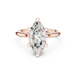 Gold Ring DDLR-175, Marquise center stone, Rose Gold, view 4