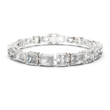 14K Solid Gold Lab Diamond Bracelet, White Gold
