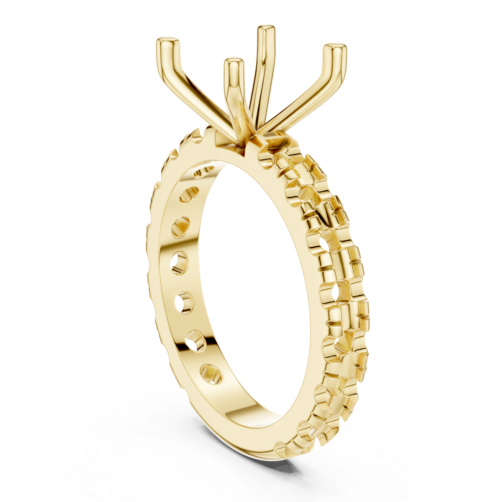 Gold Jewelry, Cushion center stone, Yellow Gold, view 1