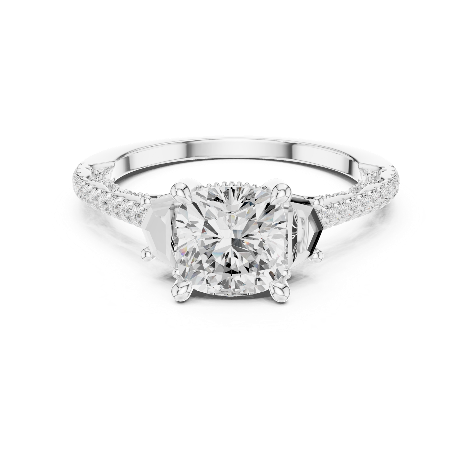 Gold Ring DDLR-283, White Gold, view 4