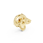 14K Solid Gold Lab Diamond Flower Cluster Earrings, Yellow Gold, view 3