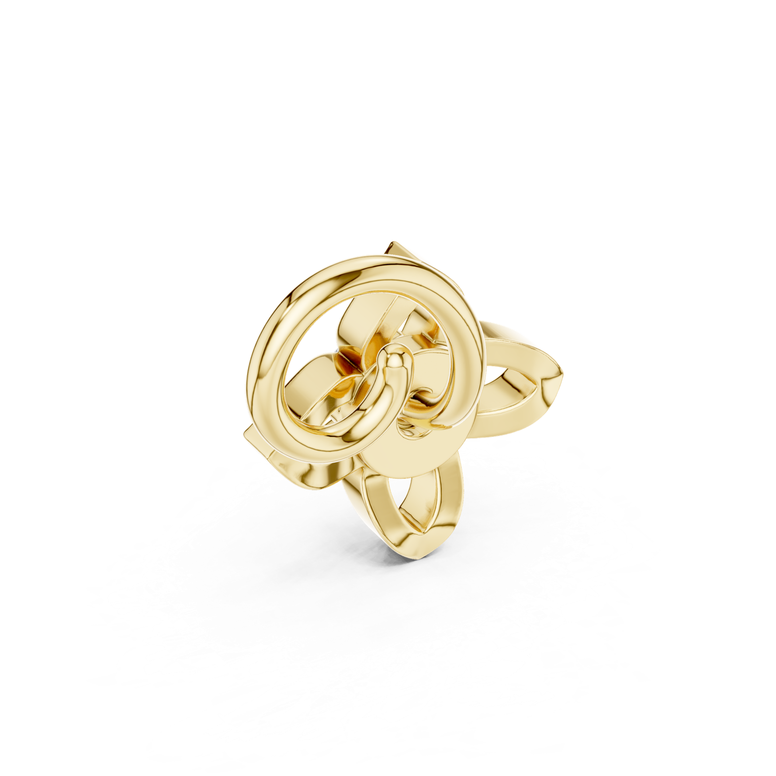 14K Solid Gold Lab Diamond Flower Cluster Earrings, Yellow Gold, view 3
