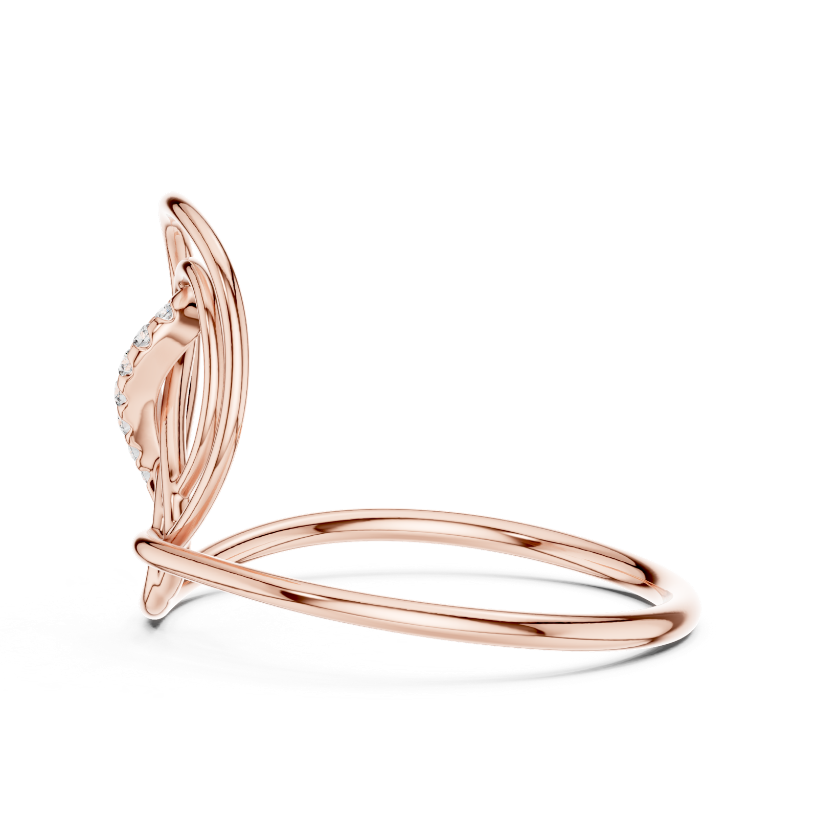 Gold Ring 1 (153), Rose Gold, view 3