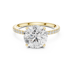 Gold Jewelry L36-16, Round center stone, Yellow Gold, view 4