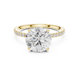 Gold Jewelry L36-16, Round center stone, Yellow Gold, view 4
